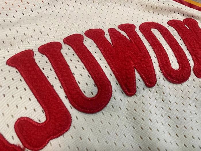 M&N Rockets Olajuwon #34 White Retro Top Quality Dense Embroidery NBA Jersey