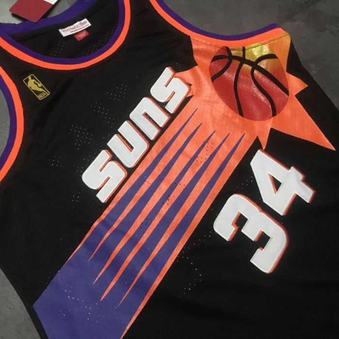 1992-1993 M&N Suns Barkley #34 Black Retro Top Quality Dense Embroidery NBA Jersey