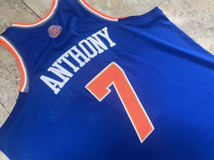 2012-2013 M&N The Knicks Anthony #7 Retro Top Quality Dense Embroidery NBA Jersey