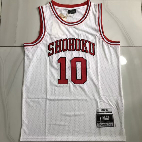 1996-1997 Slam Dunk Hanamichi Sakuragi #7 White Top Quality Dense Embroidery NBA Jersey