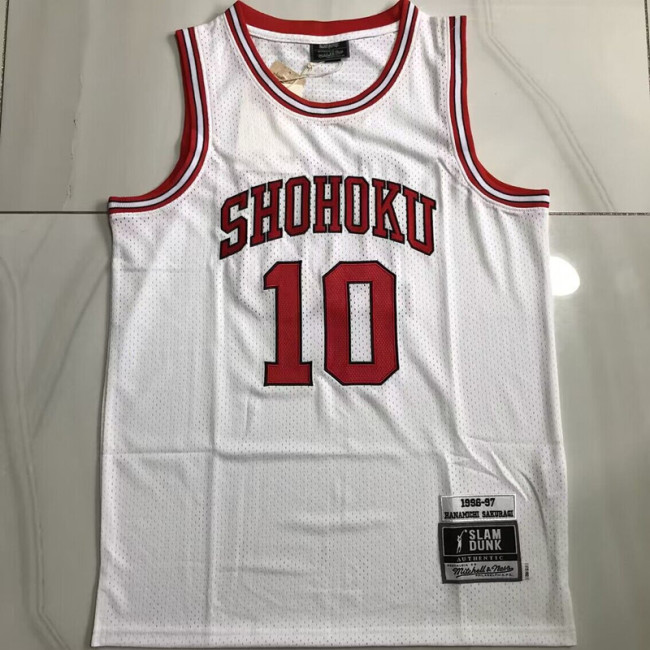 1996-1997 Slam Dunk Hanamichi Sakuragi #7 White Top Quality Dense Embroidery NBA Jersey