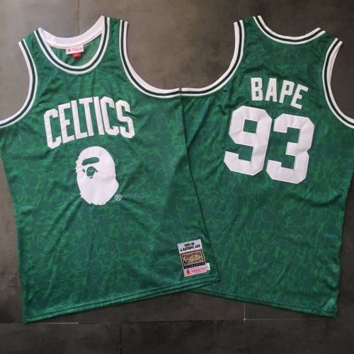 1995-1996 M&N Celtics BAPE #93 Retro Top Quality Dense Embroidery NBA Jersey