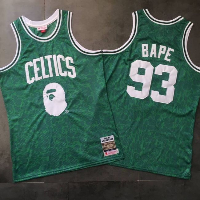 1995-1996 M&N Celtics BAPE #93 Retro Top Quality Dense Embroidery NBA Jersey