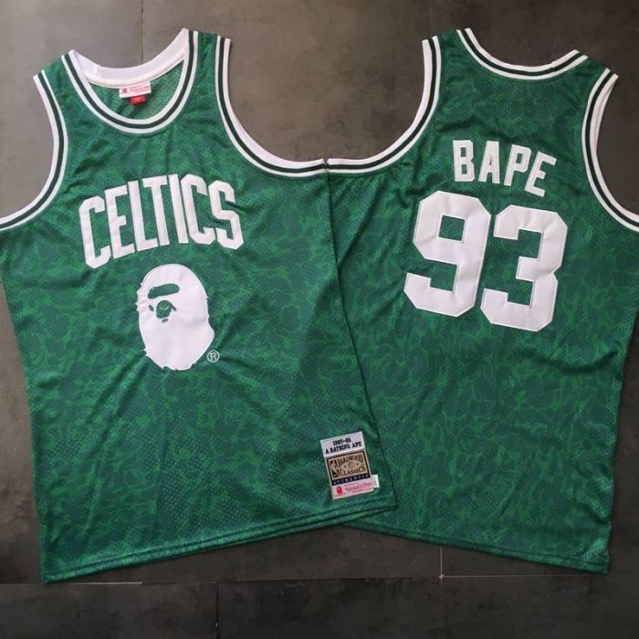 1995-1996 M&N Celtics BAPE #93 Retro Top Quality Dense Embroidery NBA Jersey
