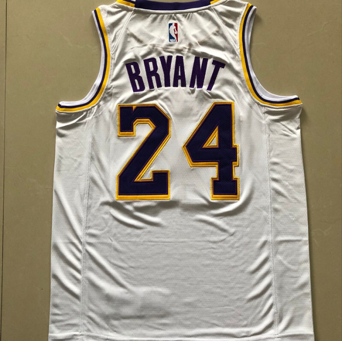 Lakers Bryant #24 White Retro Top Quality Dense Embroidery NBA Jersey