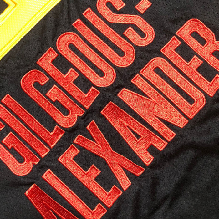 Thunder GILGEOUS-ALEXANDER #2 City Edition Black Top Quality Dense Embroidery NBA Jersey