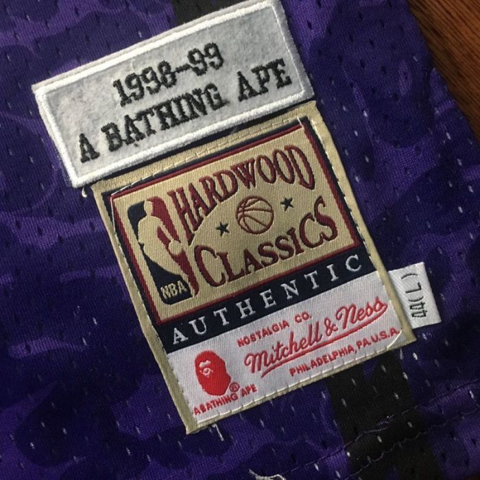 1998-1999 M&N Raptors BAPE #93 Retro Top Quality Dense Embroidery NBA Jersey