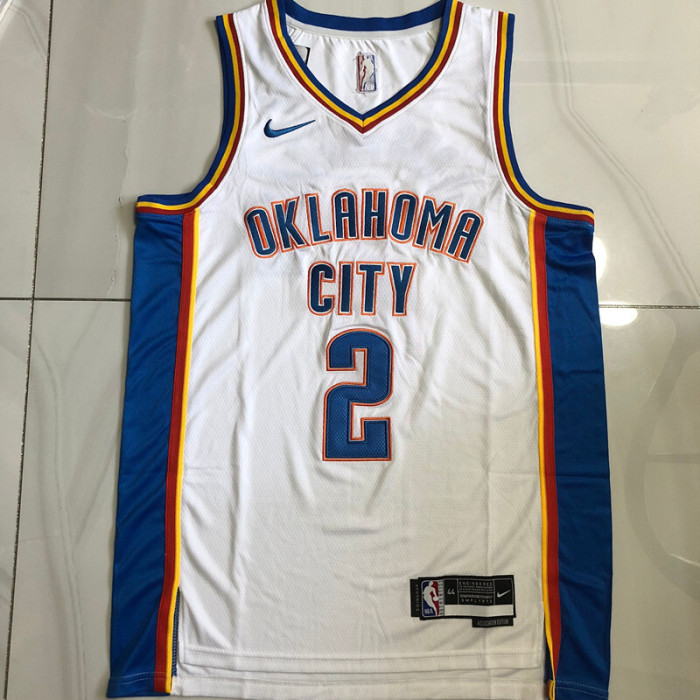Thunder GILGEOUS-ALEXANDER #2 City Edition White Top Quality Dense Embroidery NBA Jersey