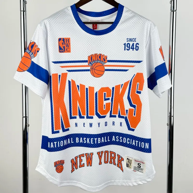 2026 KNICKS White Retro High Quality Casual T-Shirt #MN