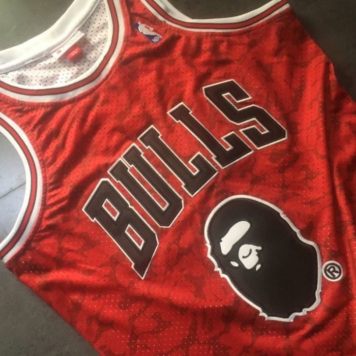 1997-1998 M&N Bulls BAPE #93 Retro Top Quality Dense Embroidery NBA Jersey
