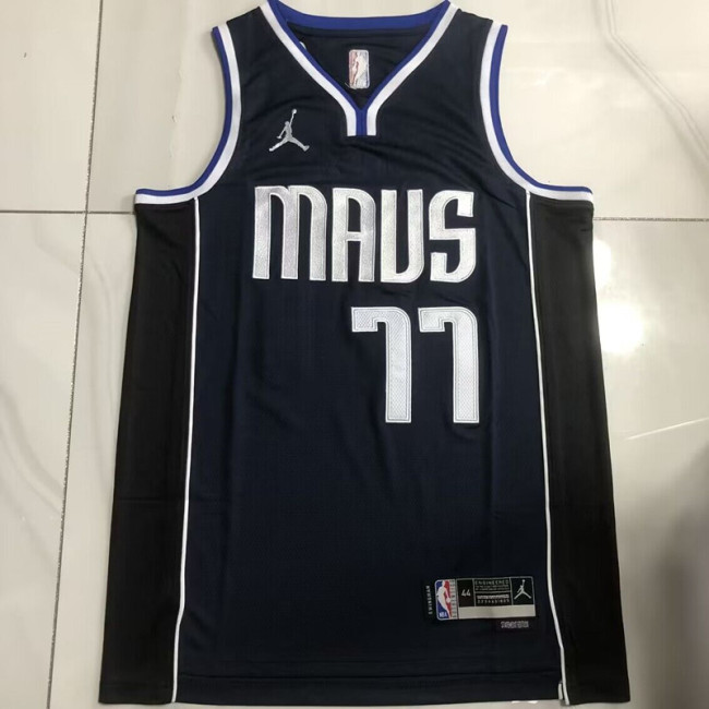 2024 Mavericks Doncic #77 Deep Blue Top Quality Dense Embroidery NBA Jersey