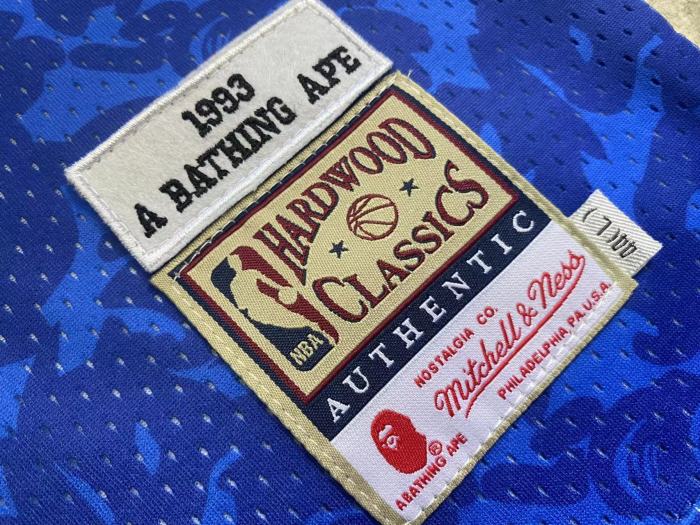 1993 M&N Nets BAPE #93 Retro Top Quality Dense Embroidery NBA Jersey