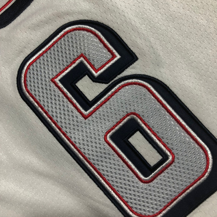 2024 Olympic USA James #6 White Top Quality Dense Embroidery NBA Jersey