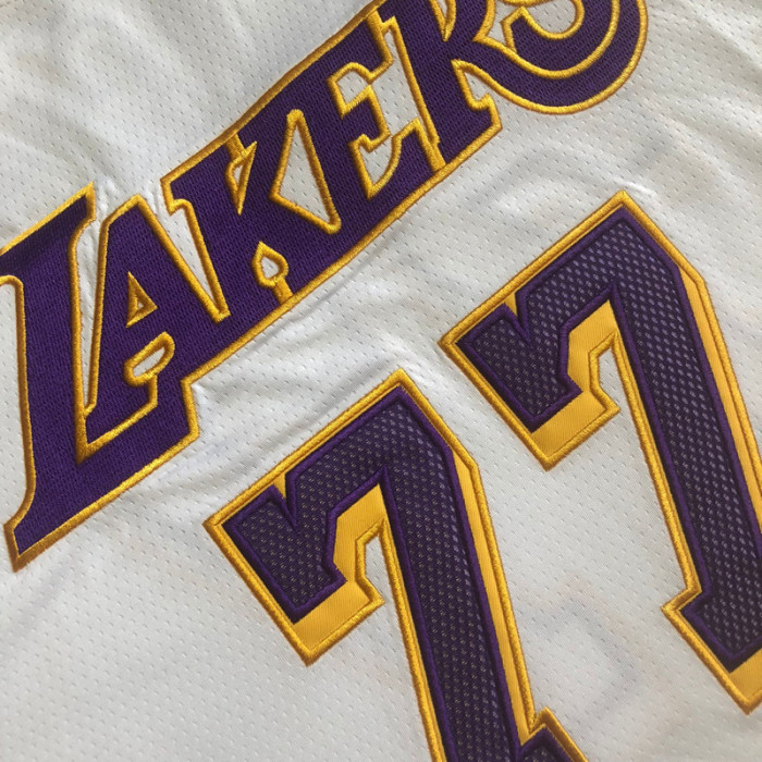 2025 Lakers Doncic #77 White Top Quality Dense Embroidery NBA Jersey