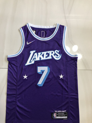 Lakers Anthony #7 Purple City Version Top Quality Dense Embroidery NBA Jersey