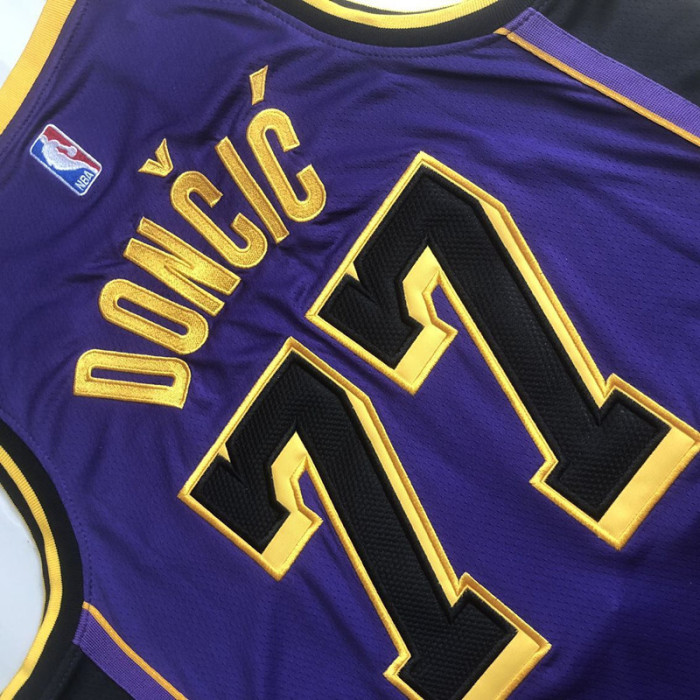 2025 Lakers Doncic #77 Purple Top Quality Dense Embroidery NBA Jersey