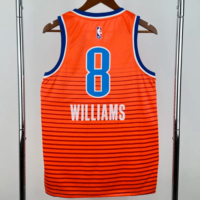 OKC Thunder WILLIAMS #8 Orange Top Quality Hot Pressing NBA Jersey (Trapeze Edition) 飞人版