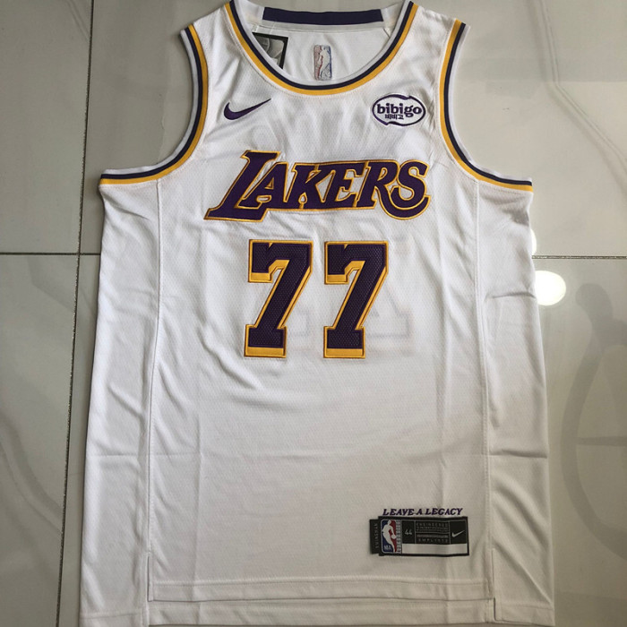2025 Lakers Doncic #77 White Top Quality Dense Embroidery NBA Jersey