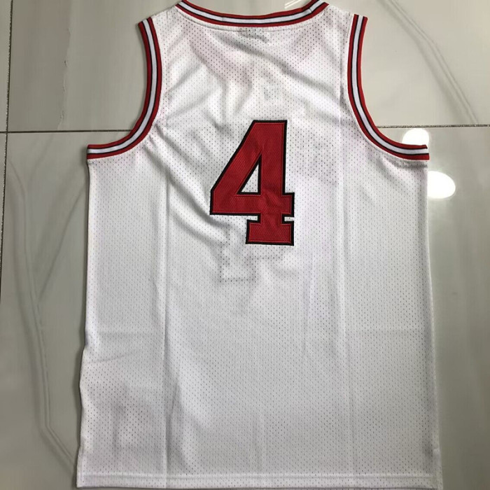 1996-1997 Slam Dunk Takeshi Akagi #4 White Top Quality Dense Embroidery NBA Jersey
