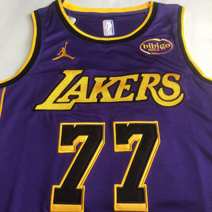 2025 Lakers Doncic #77 Purple Top Quality Dense Embroidery NBA Jersey