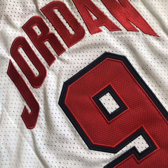 1992 Olympic USA Jordan #9 White Top Quality Dense Embroidery NBA Jersey