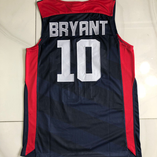 2012 Olympic USA Bryant #10 Blue Top Quality Dense Embroidery NBA Jersey