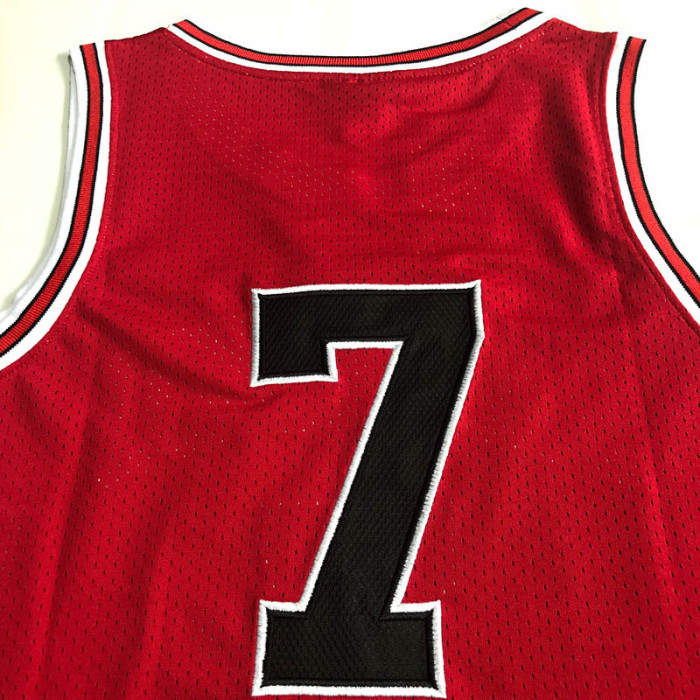 1996-1997 Slam Dunk Miyagi Ryota #7 Red Top Quality Dense Embroidery NBA Jersey