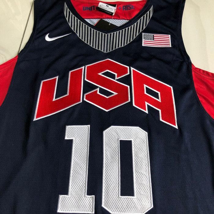 2012 Olympic USA Bryant #10 Blue Top Quality Dense Embroidery NBA Jersey