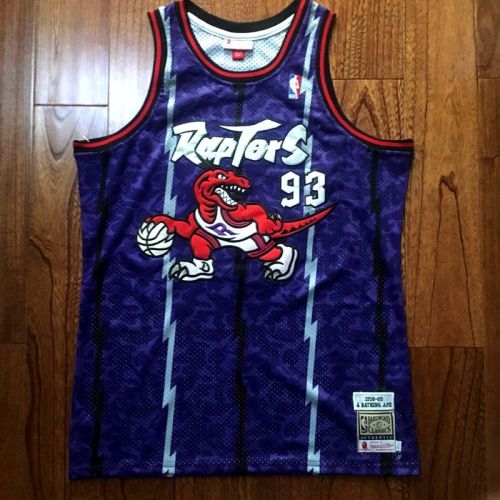 1998-1999 M&N Raptors BAPE #93 Retro Top Quality Dense Embroidery NBA Jersey