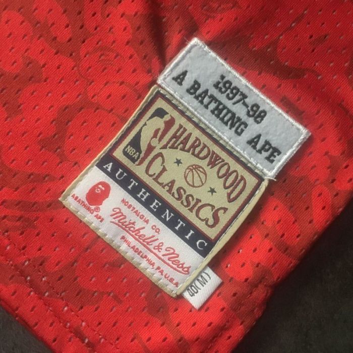 1997-1998 M&N Bulls BAPE #93 Retro Top Quality Dense Embroidery NBA Jersey