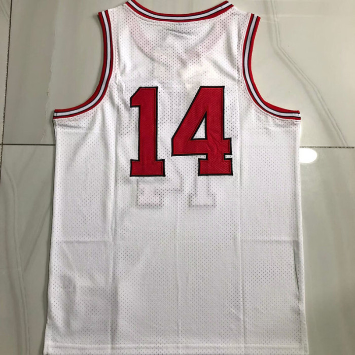 1996-1997 Slam Dunk HISASHI MITSUT #14 White Top Quality Dense Embroidery NBA Jersey
