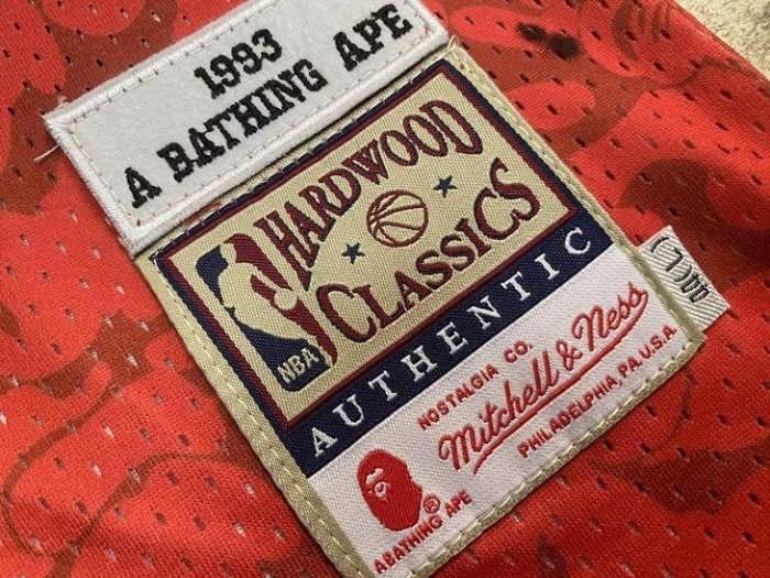 1993 M&N Heat BAPE #93 Retro Top Quality Dense Embroidery NBA Jersey