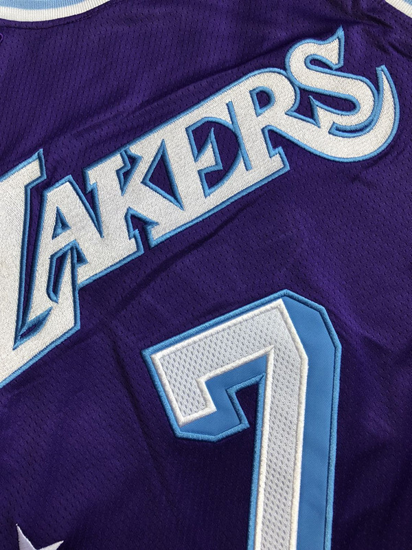 Lakers Anthony #7 Purple City Version Top Quality Dense Embroidery NBA Jersey