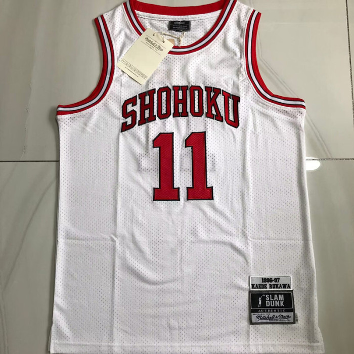 1996-1997 Slam Dunk KAEDE RUKAWA #11 White Top Quality Dense Embroidery NBA Jersey