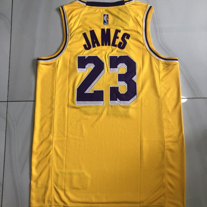 2025 Lakers James #23 Yellow Top Quality Dense Embroidery NBA Jersey