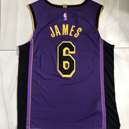 2023 Lakers James #6 Purple AU Player Edition Top Quality Dense Embroidery NBA Jersey