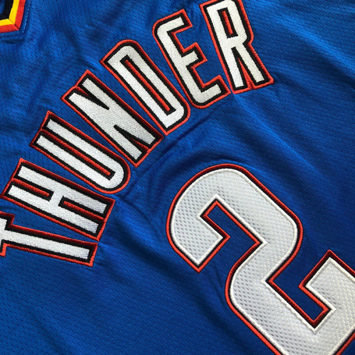 Thunder GILGEOUS-ALEXANDER #2 City Edition Blue Top Quality Dense Embroidery NBA Jersey