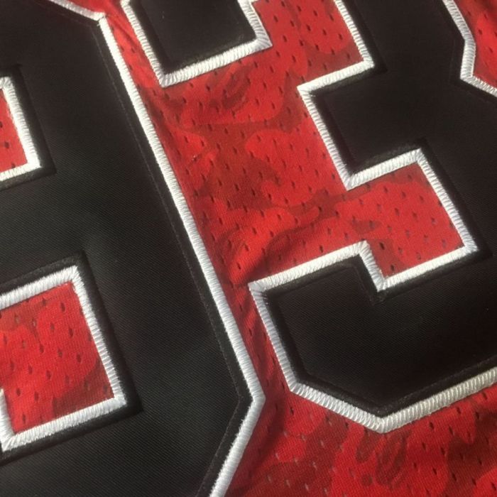 1997-1998 M&N Bulls BAPE #93 Retro Top Quality Dense Embroidery NBA Jersey