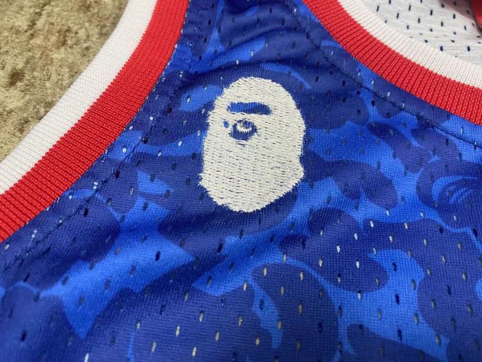 1993 M&N Nets BAPE #93 Retro Top Quality Dense Embroidery NBA Jersey