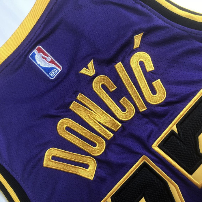 2025 Lakers Doncic #77 Purple Top Quality Dense Embroidery NBA Jersey