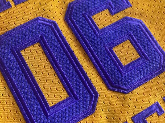 Worldwide Respect Lakers Bogeda #06 Top Quality Dense Embroidery NBA Jersey