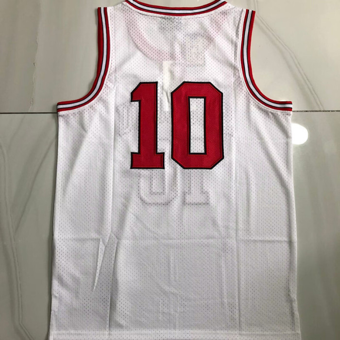 1996-1997 Slam Dunk Hanamichi Sakuragi #7 White Top Quality Dense Embroidery NBA Jersey