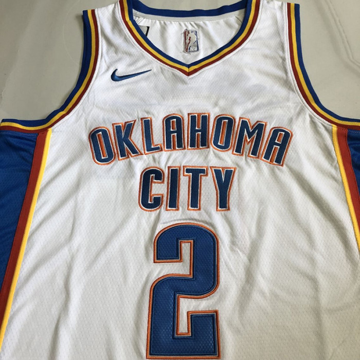 Thunder GILGEOUS-ALEXANDER #2 City Edition White Top Quality Dense Embroidery NBA Jersey