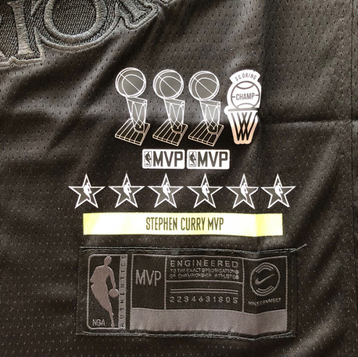 Warriors Curry #30 MVP Black Top Quality Dense Embroidery NBA Jersey