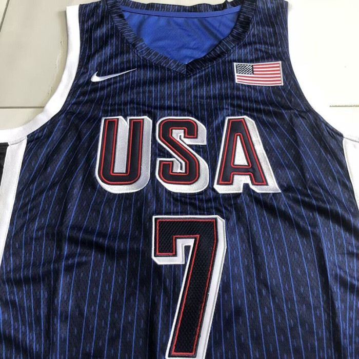 2024 Olympic USA Durant #7 Blue Top Quality Dense Embroidery NBA Jersey