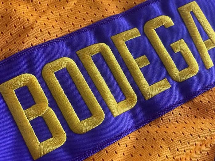 Worldwide Respect Lakers Bogeda #06 Top Quality Dense Embroidery NBA Jersey