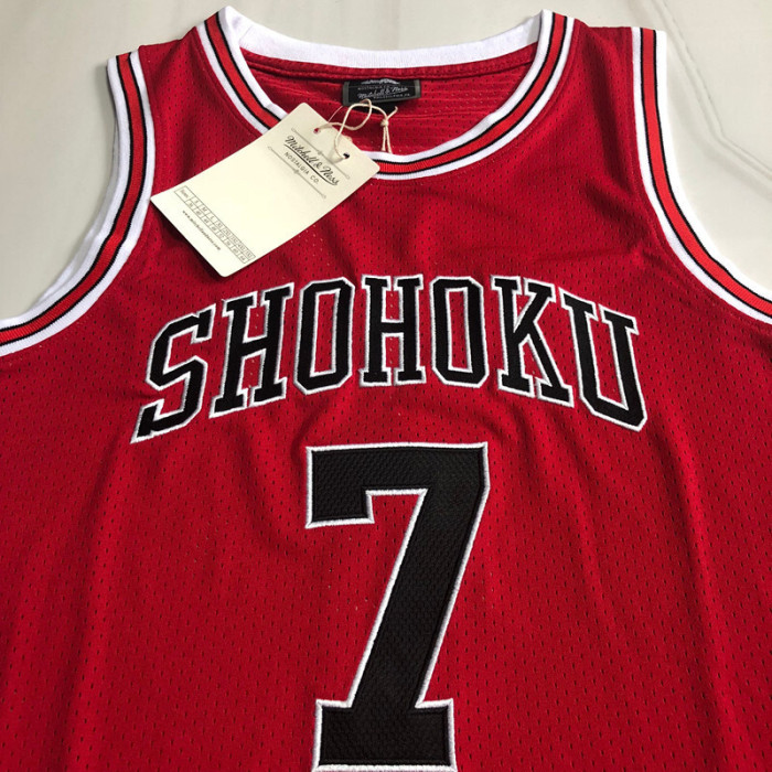 1996-1997 Slam Dunk Miyagi Ryota #7 Red Top Quality Dense Embroidery NBA Jersey