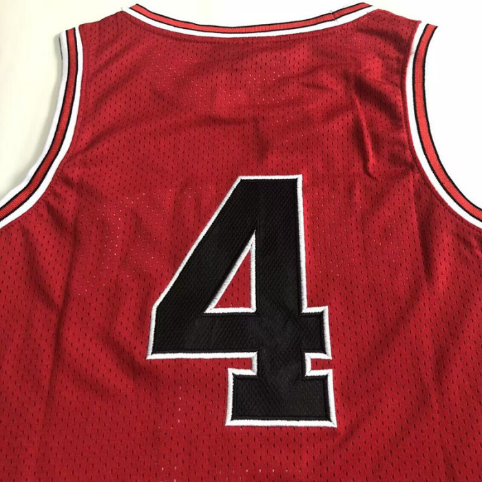 1996-1997 Slam Dunk Takeshi Akagi #4 Red Top Quality Dense Embroidery NBA Jersey