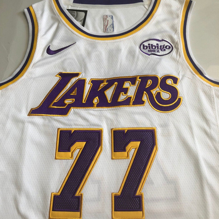 2025 Lakers Doncic #77 White Top Quality Dense Embroidery NBA Jersey