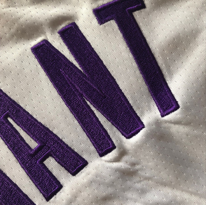 Lakers Bryant #8 White Retro Top Quality Dense Embroidery NBA Jersey